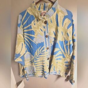 Sugar Street Weavers ladies light weight jacket tropical  breeze patternSize NWT